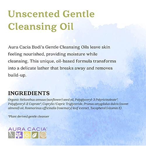 Нежно Почистващо масло Aura Cacia Bodi без мирис | GC / MS Тестван за чистота | 240 мл (8 течни унции)
