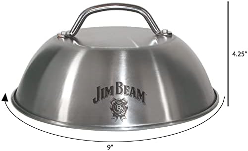 Jim Beam JB0181 9-инчов Делото за Бургери и Купол за топене на Сирене, Сребрист