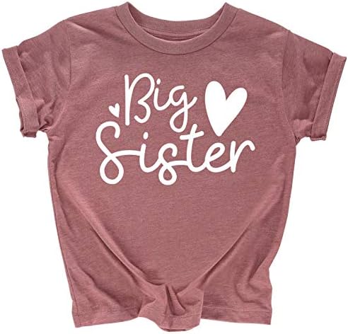 Тениска ELLA COLE COMPANY Big Sister Announcement за момичета-детски - Тениска за Старши Сестри от Луксозна Памучна смес