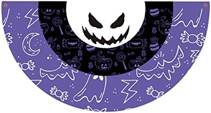 XIOS Хелоуин Парти с полукръгла Метод Флаг Метод Флаг 45 *90 см Хелоуин Ужас Плиссированная Атмосфера Флаг Пола Вечерни Бижута за Мъже на 40-ия ден от Раждането (J, Един ра