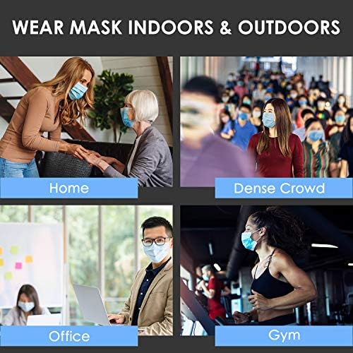 Комплект маски за еднократна употреба за възрастни и деца - Удобни и дишаща 3-слойна защитни покрития за лице - Регулируема лента