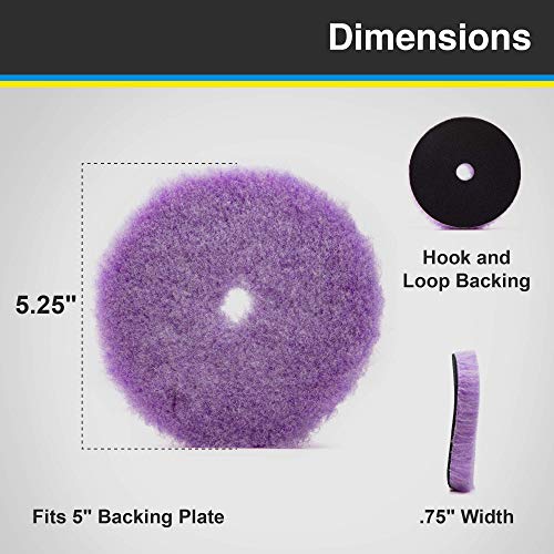 Полировальный подложка от вспененной вълна Lake Country Purple - Crochet вълнени тампони за стандартно използване на Orbital - Висококачествена