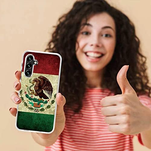 Rossy за Samsung A14 5G Калъф Galaxy A14 5G Прозрачен калъф с шарките на хартата на Мексико в ретро стил за Жени и Мъже, Двуслойни