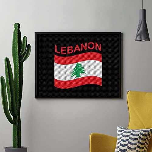 Знаме на Ливан Диамантена Живопис Комплекти 5D направи си САМ Пълна Тренировка Планински Кристал Изкуство Стенен Декор за Възрастни