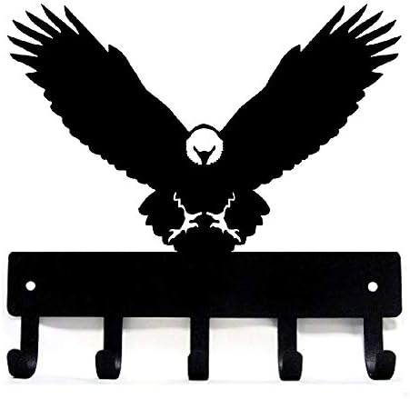 Метална закачалка за ключове Paddler Eagle Bird - Малка ширина 6 см - Произведено в САЩ; Монтиране на стена в офиса, домашен декор