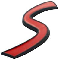 1бр S Логото на Иконата на Предната Решетка, Емблемата на Стикер Стикер Замяна за Cooper R50 R52 R53 R56 R57 (Черно, Червено)