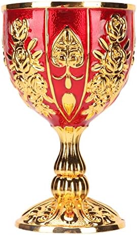 Вино чаша ЛИЙТ, златна купа, полиран в ретро стил, широко използвана е с височина 4 инча за банкет (златисто-червен)