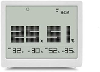 WODMB Термометър-Влагомер за стая, Сензор за температура и Влажност с Цифрови мини Настолен часовник, Точен Монитор с подсветка