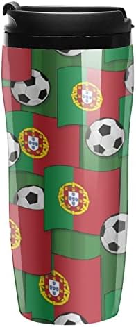 Чашата за кафе с шарките на португалския Футбол с Капак, Изолиран Чаша, Здрава Пътна Чаша за Напитки 350 мл