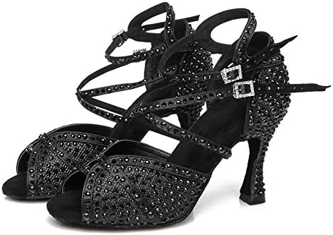 Дамски обувки за латино Танци HROYL с пайети, Обувки за балните танци Салса, Танго, Професионални Танцови Обувки За практикуване