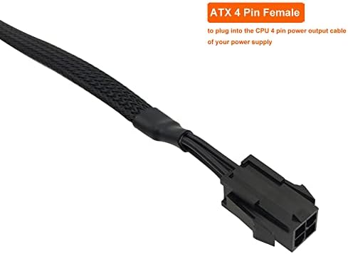 (Комплект от 2 теми) дънна Платка YEZriler ATX ПРОЦЕСОР 4-Пинов кабел за Удължаване с вход между мъжете и жените, Кабел с ръкави