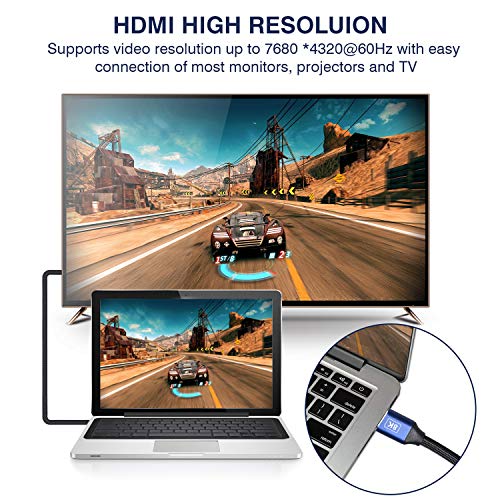 Кабел HDMI 2.1 дължина 3 метра 8K - Високоскоростен HDMI кабел Ultra HD 48 gbps 120 Hz, златни конектори, найлон плета, е съвместим