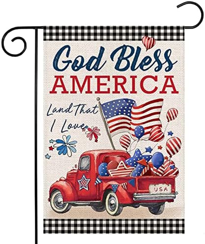 На 4 юли Градински Знамена за улицата, Патриотичен американски камион със Знамената в клетка от Бъфало, Малки, Двор Знамена за улицата,