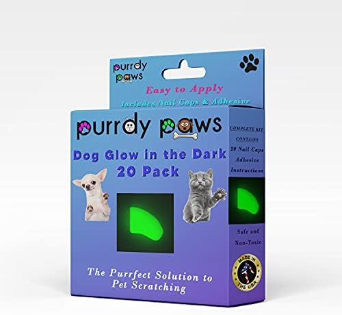 Меки Капачки за кучешки нокти Purrdy Paws, Светещи в тъмното XXL