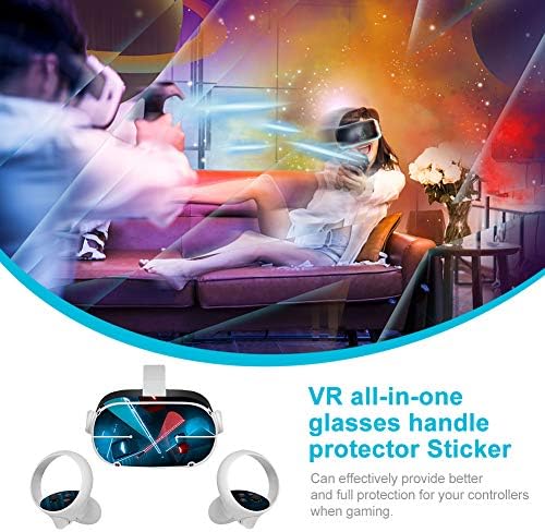 Кожата CALIDAKA, Съвместим със Стикер на слушалки и контролер за виртуална реалност Oculus-Quest 2, Кожа-Стикер от PVC за слушалки