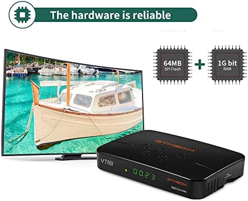 Сателитен приемник GTMEDIA V7 pro DVB-S/S2/S2X + T/ T2, VCM / ACM /Многонишковите HEVC, 10-битов слот за карта USB WiFi CA, черен