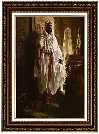 Eliteart-Мавритански войвода 1878 Едуард Шарлемона Възпроизвеждане на картини с маслени бои Giclee Стенно Изкуство Платно В рамка