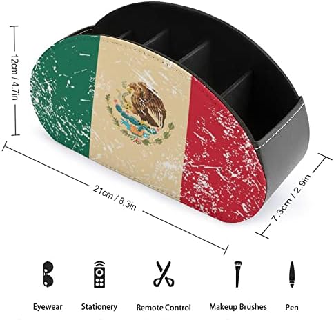 Мексикански Ретро Флаг ТЕЛЕВИЗИЯ Дистанционно Управление на Притежателя с 5 Отделения Изкуствена Кожена Кутия с Органайзер За Съхранение