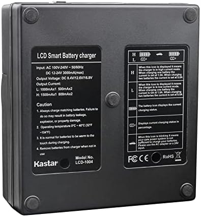 Батерия Kastar BP-U100 в 1 опаковка и двойно-бързо зарядно устройство с LCD дисплей ac адаптер, съвместим с камера Sony PMW-EX3 PMW-EX3R PMW-EX160 PMW-EX260 PMW-EX280 PMW-F3 PMW-F3K PMW-F3L XDCAM EX HD422 PHU-60K ILME-FX6