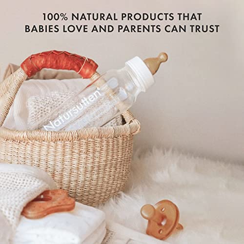 Сменяеми биберони за шишета Natursutten с бърз поток за стъклени бебешки бутилки - Екологично чисти, не съдържат BPA зърната от