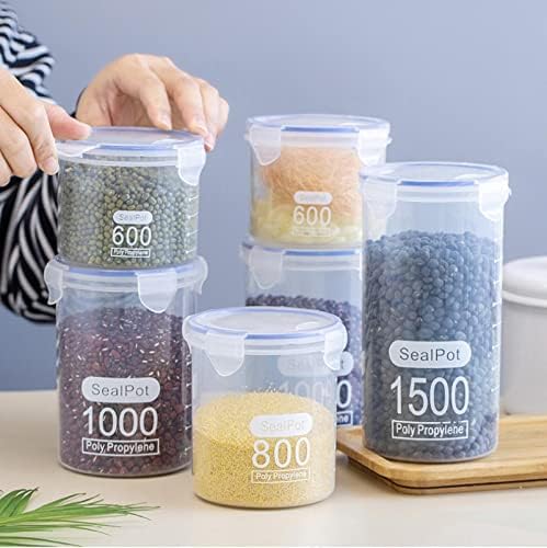 AxleZx Прозрачни Пластмасови буркани за Хранителни банки Кухненски Хранителни банки 1500 мл