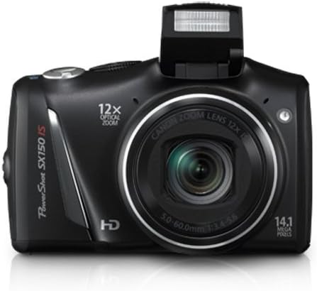 Canon PowerShot SX150 - цифров фотоапарат с резолюция 14,1 Mp, 12-кратно оптично увеличение, широкоъгълен с стабилизированным изображение и 3.0-инчов LCD дисплей (черен) (СТАР МОДЕЛ)