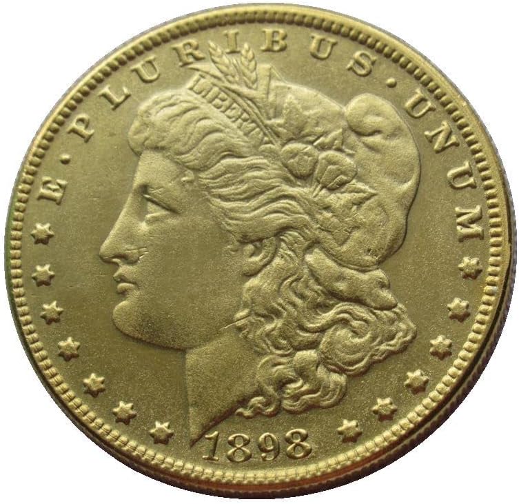 Сребърен долар на САЩ Морган Двустранен монета (1878-1921) Позлатен Чуждестранна Копие