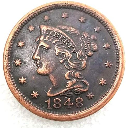 Безплатна Реплика Възпоменателни монети 1848 година, Американската Щастлива Стара Монета, необращенный един пътуващ Никел, Американска