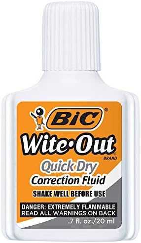 Бързосъхнеща поправяне течност BIC Wite-Out - 3 опаковки (BICWOFQD324)