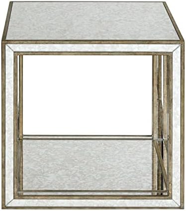 Маса с абсолютен акцент, 18,5 W x 18,5В х 18.5Г, Полированное Старото Злато / Антикварное огледало с Богати Точки