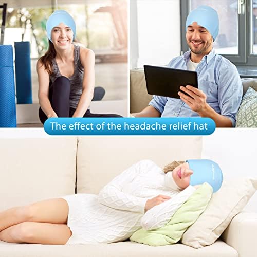 Капачка за облекчаване на главоболие, Студена Шапчица при Мигрена, Ледени Шапки за лечение на Мигрена Студена и Топла Терапия 360