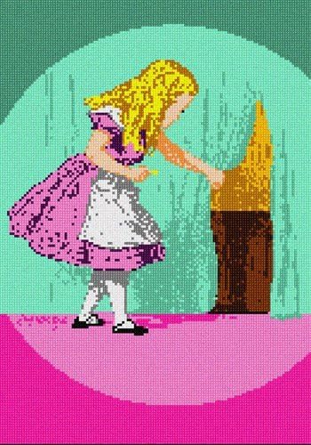 Платно за бродиране Пепиты: Алиса в Страната на чудесата с ключ, 10 x 15