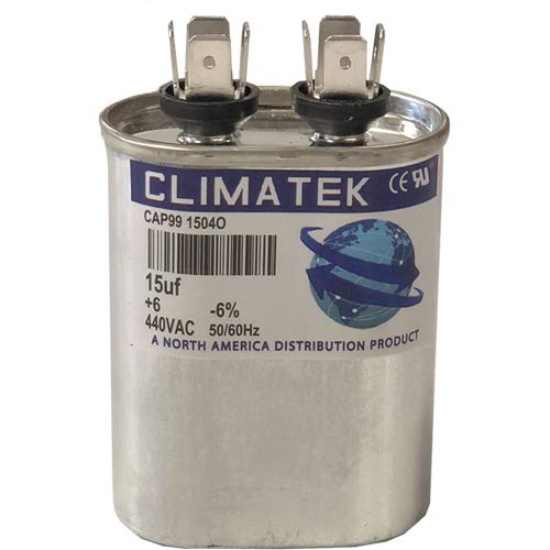 Овална кондензатор ClimaTek - подходящ за Trane CPT205 CPT0205 | 15 icf MFD 370/440 Волта променлив ток
