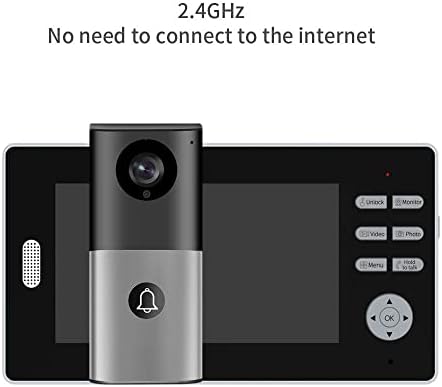 Безжични видео домофон със система за мониторинг, звънец, без Wi-Fi, камера 1080P HD със 7-инчов екран, Подкрепа за Отключване,