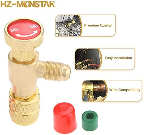 Клапан за Зареждане на хладилния агент HZ-MONSTAR R410A, Сферичен кран за Регулиране на дебита на Предохранительного адаптер течност,