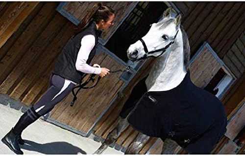 LOVEPET Пролет-есен попона за коне, тренировочная попона за коне, комфортна, топла мека руното плат цвят черен