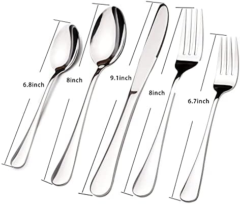 Комплект прибори за хранене от сребро, за Многократна употреба Прибори за хранене от Неръждаема Стомана, Комплекти прибори за хранене,