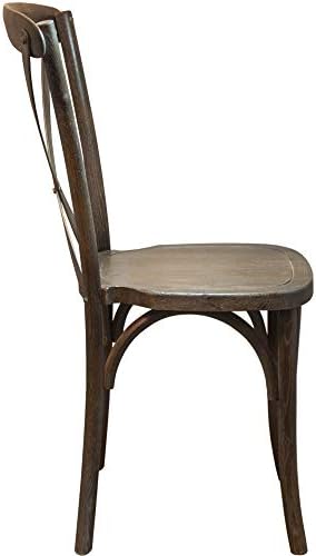 Стол Flash Furniture с Х-образен гръб от тъмно коряганого дърво в 2-те опаковки сив цвят.
