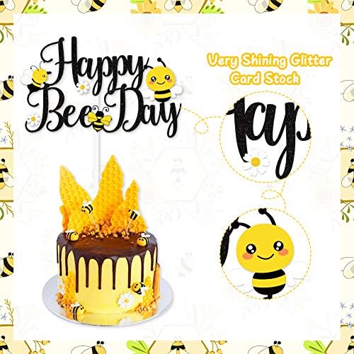 Украса за Пчелния парти Банер С Деня на Пчелите, Topper За Торта, Украса за Душата на детето, Пчела, Балони, Стикери за Душата на Детето, 1-ви Рожден Ден, декорация за Пчел
