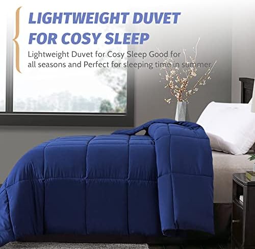 Алтернативно одеяло Cosybay Down (тъмно синьо, Queen) - Меко стеганое одеало за легло Queen-Size -Двустранен лека Пододеяльная поставяне