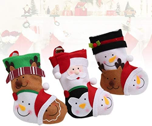 BESPORTBLE Коледни Чорапи, Коледни Чорапи, Декор за камина, Отглеждане, 3D Дядо коледа, Снежен човек, Елен, Класически Коледен Герой,