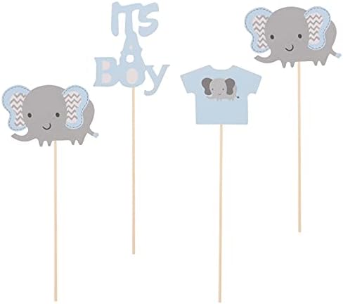 NUOBESTY 20 бр., Топперы за кексчета във формата на Слон, за да проверите за Парти в чест на рождения Ден на Момчето, Вложки за
