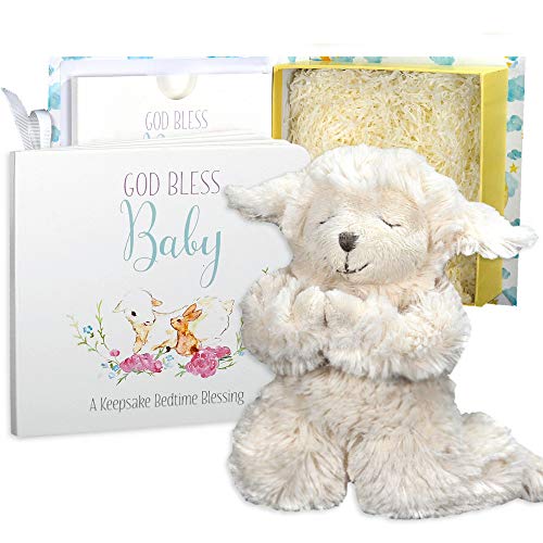Подаръчен Комплект Гъди & Main Baby Praying с Музикален Агне и Молитвенником в Полето за Спомен, Подаръци за Кръщене за Момичета