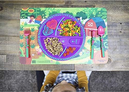 Конструктивни прибори за хранене Произведено в САЩ Garden Фея Placemat за деца, Бебета, Грудничков и деца - са Изработени от материали,