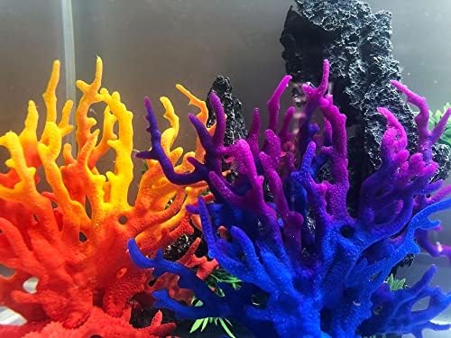 M-bay, синьо и оранжево, изкуствен аквариум, коралов украшение, пластмасов аквариум, украса на кораловите рифове за аквариумного