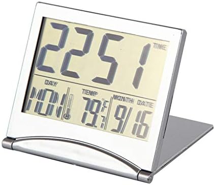 XJJZS Дигитален Термометър Календар Сгъваем LCD ДИСПЛЕЙ на Цифров Настолен Будилник изглаждат време на Масата Температура Електронен