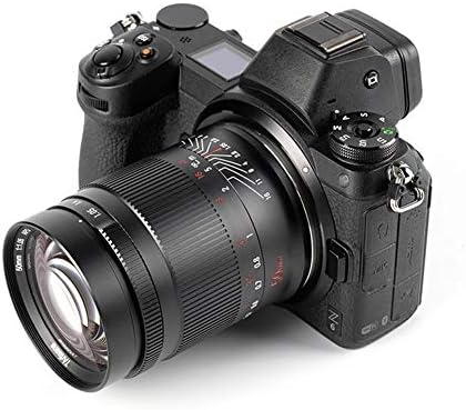 7 Artisans 50 мм F1.05 Полнокадровый Портретен Обектив с Голяма Бленда и Ръчен Фиксиран Фокус за Sony E-Mount Camera Черен