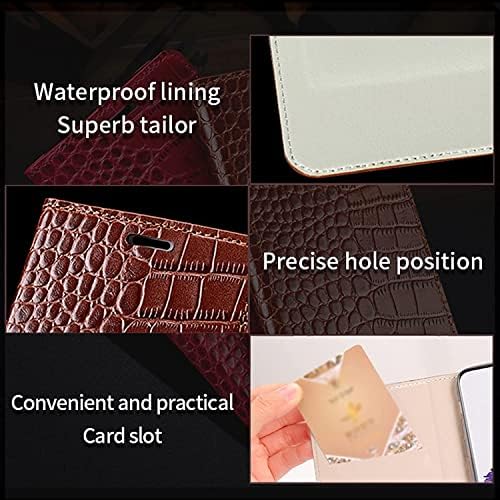 Калъф от естествена кожа ANKANG за iPhone 14, Чанта-портфейл с панти капак и отделения за карти, Поставка с магнитна закопчалка,
