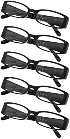 В комплект женски очила за четене Gr8Sight от 5 комплекта включва ридеры Sunshine (черни)