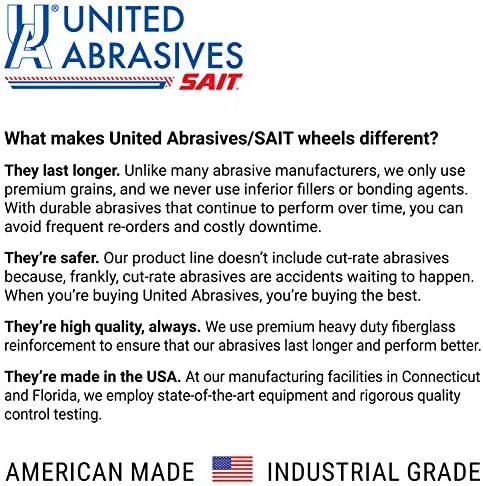 United Abrasives-SAIT 23071 A36T Быстрорежущие Тънки Високоскоростни металорежещи кръгове 4 x 0,035 x 1/4, 100 бр.